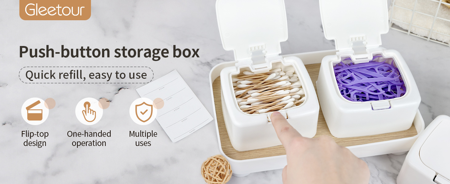 Push-button storage box