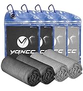YQXCC 4 Pack Cooling Towel (40"x12") Cool Cold Towel for Neck, Microfiber Ice Towel, Soft Breatha...