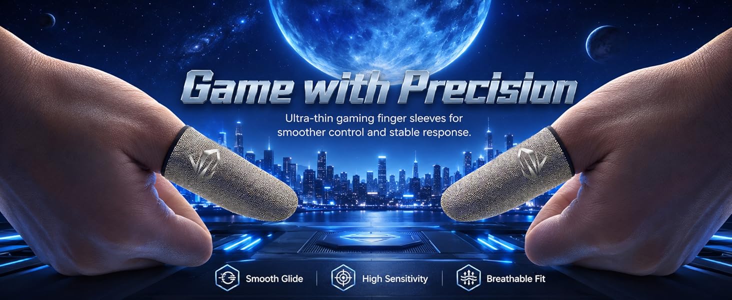 Game with precision using ultra-thin gaming finger sleeves