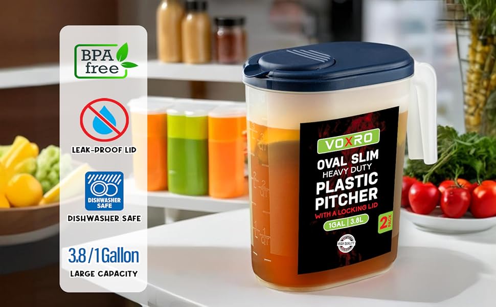 Tribello Pitcher with Lid 1 Gallon