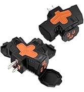 K KASONIC - Electrical Multi-Outlet, 3-Way Indoor Outdoor Adapter with Protective Cover, ETL List...