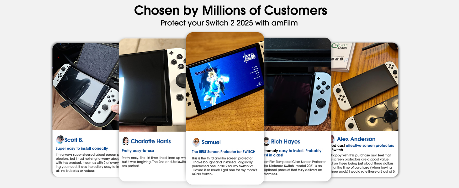 Nintendo Switch 2 Screen Protector Tempered Glass 2025