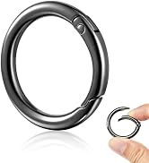 10pcs Keychain Clips, 1 Inch Round Carabiner Key Clip Metal Spring O Rings Hook for Hang Car Keys...