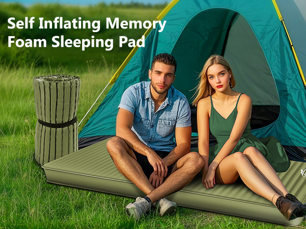 self inflating memory foam sleeping pad,camping sleeping mat,inflatable sleeping pad