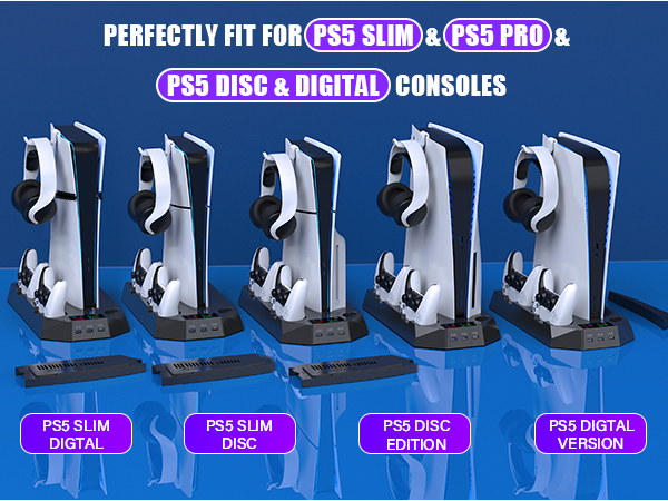 ps5 cooler stand and controller charging station for PS5 slim