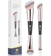 KINGMAS Foundation Concealer Brushes, 2PCS Premium Dual Ended Makeup Brush Set for Powder and Liq...