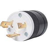 Yomiuwo NEMA L6-30P Locking Plug, 30 Amp 250V Twist Lock Male Plug, 2 Pole 3 Wire Grounding, Indu...