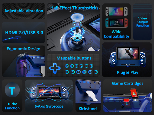 This is a collection of selling points for the 2163 Nintendo Switch gripcons.