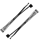 SinLoon PWM Fan Splitter, 4 Pin Fan 1 to 3 Splitter Cable Sleeved Braided, PC Case Fan Y Power Ad...