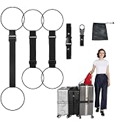 Luggage Straps 3 PCS for Suitcases TSA Approved 2 Short &amp; 1 Long Adjustable Straps with Elastic T...