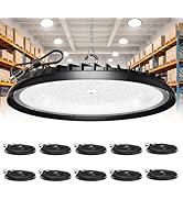 ELEKICO Super Bright 250w High Bay Led Shop Lights 10pack| 5000k 37500lm UFO Led High Bay Light &amp;...