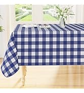 Smiry Rectangle Table Cloth, Waterproof Vinyl Tablecloths with Flannel Backing, Wipeable Buffalo ...