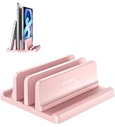 Vaydeer Vertical Laptop Stand for Desk, Dual Slots Plastic Laptop Holder with Space Saving 4-in-1...