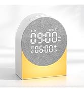 Gemmac Sunrise Alarm Clock White Noise Sound Machine Night Light, Sound Machine with Speakers Blu...