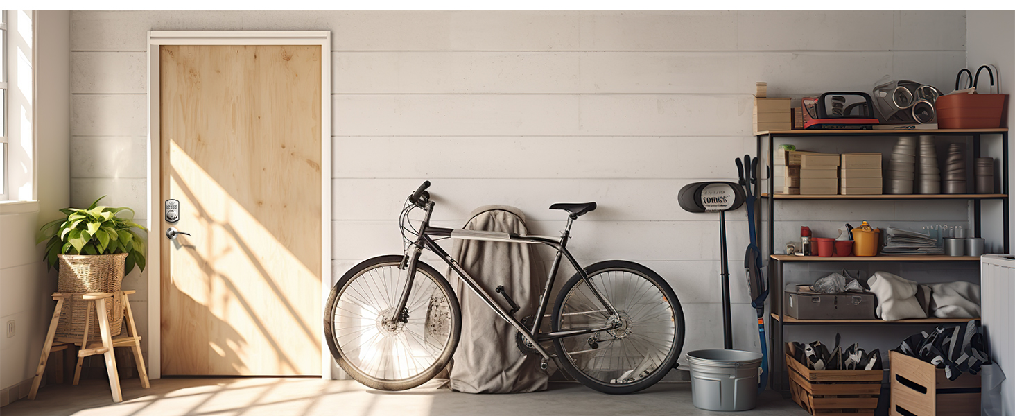 keyless entry door lock with handle