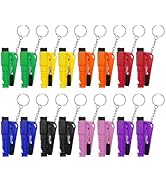 PIFOOG 16 Pcs Car Window Breaker Keychain 3-in-1 Emergency Escape Tool Glass Breakers Seatbelt Cu...
