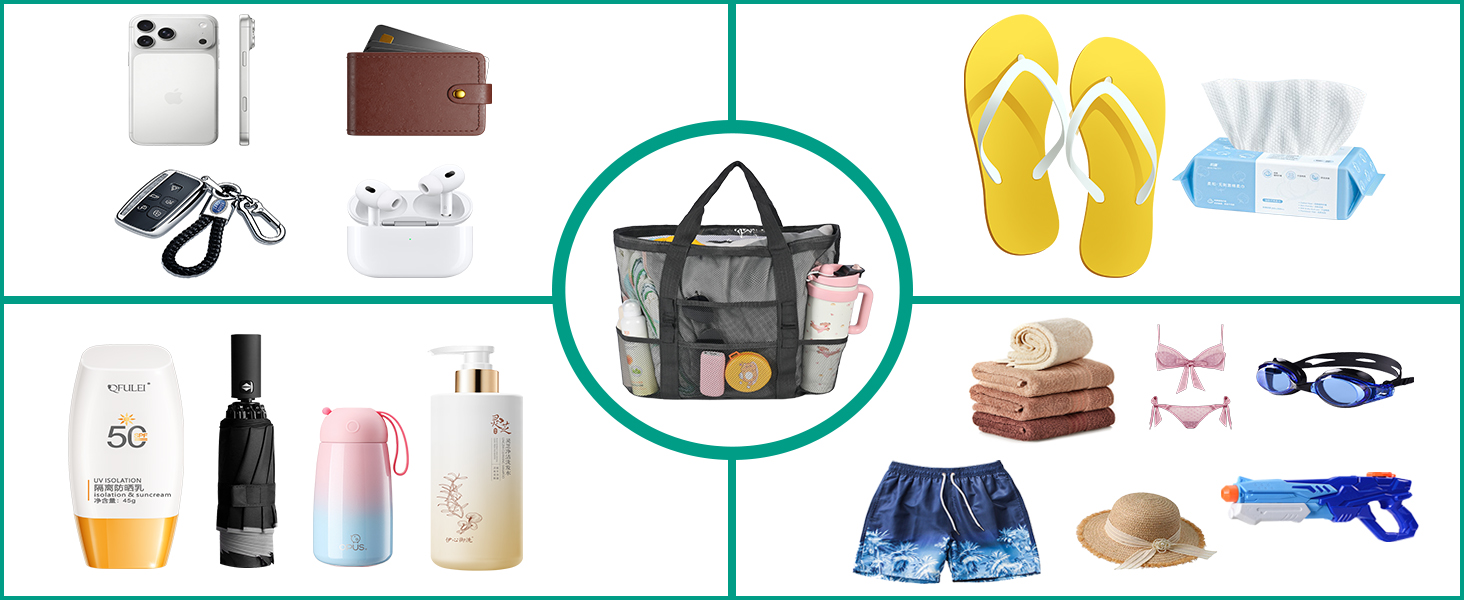 Mesh Beach Bag for Women/Family