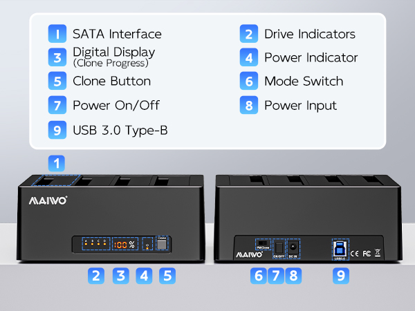 2.5 3.5 hdd ssd to usb 3.0 adapter reader enclosure hard drive cloner copy file das nas