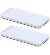 Ceramic Vanity Tray Small Rectangle, Bathtub Tray Bathroom Organizer, Cosmetics Holder for Tissue...