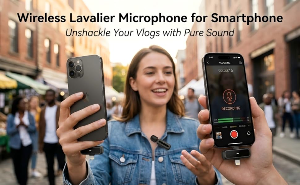 Wireless Lavalier Microphone for iPhone
