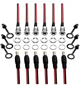 6 Pairs 5.5 x 2.1 mm Panel Mount DC Power Barrel Jack Plug Connector - Threaded Female+Male DC Pi...