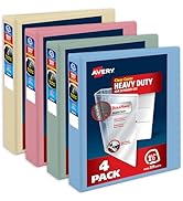 Avery Heavy-Duty View 3 Ring Binders, 1.5 Inch One Touch Slant Rings, 375-Sheet Capacity, DuraHin...