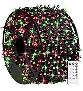 TW SHINE Red and Green Christmas Lights, 1000 LED 328FT Christmas Tree Lights Plug in with 8 Mode...