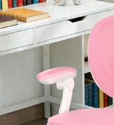 Adjustable Kids Desk Chair, Ergonomic Children Study Computer Chair with Footrest &amp; Flip-up Armre...