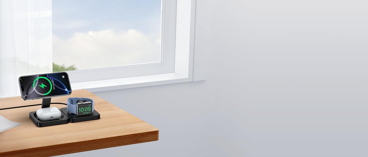 travel magsafe charger 3 in 1 foldable