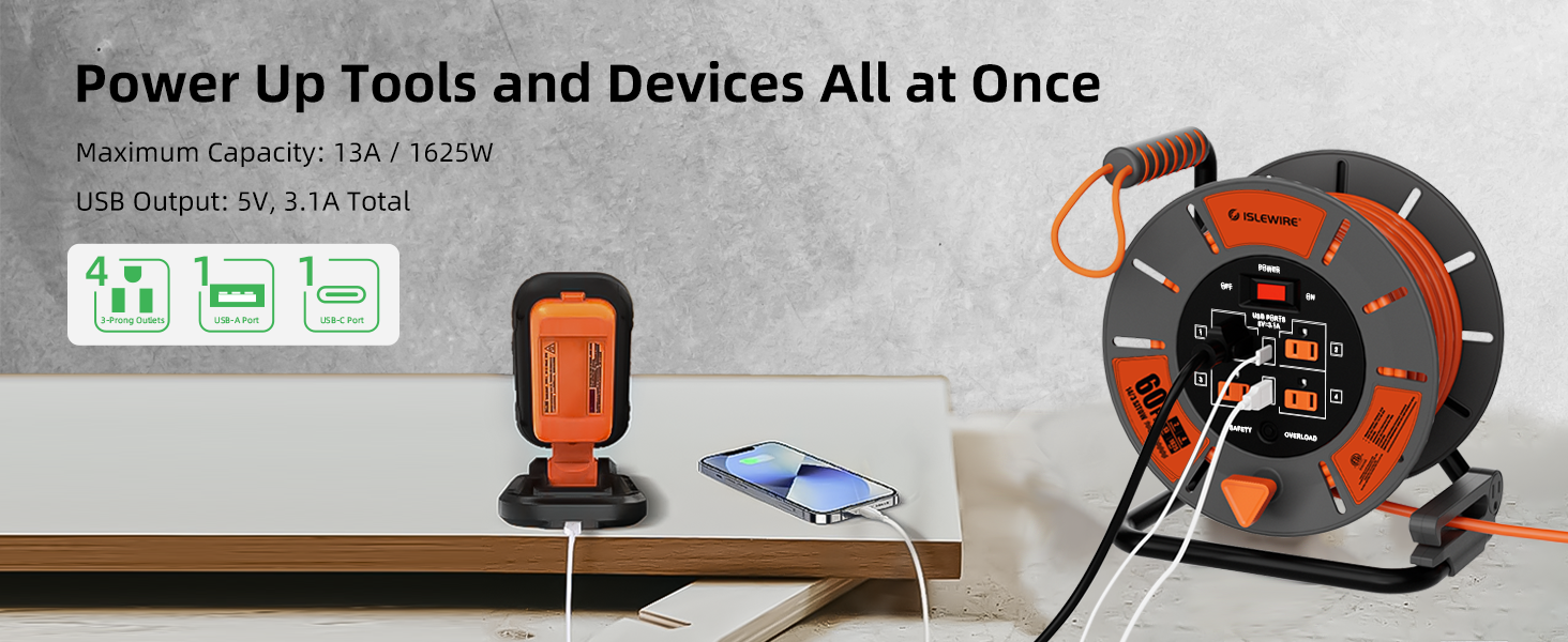 open reel extension cord