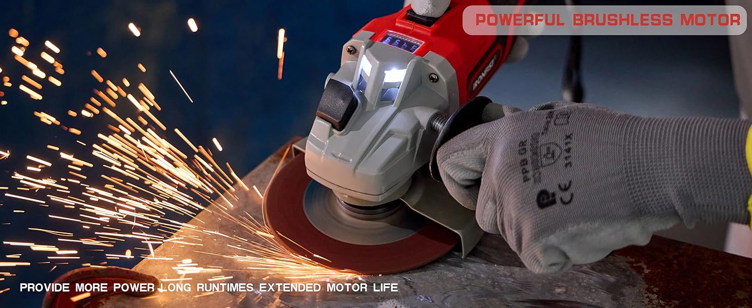 Angle grinder cordless battery lithium brushless motor cutting grinding cut tool power wood metal