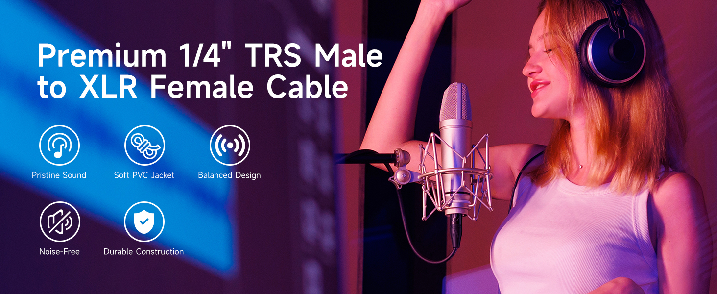 Cable Matters balanced XLR to 1/4 cable for connecting microphones to audio equipment