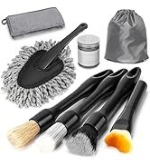 Viewmax 8PCS Car Detailing Brush Set, Interior Car Cleaning Kit with Dash Duster, 4 Detailing Bru...