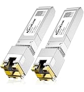 NataLink 2-Pack 10G SFP+ to RJ45 Transceiver, Auto-Negotiation Copper SFP to Ethernet Module Supp...