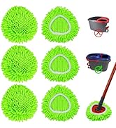 6 Pack Mop Replace Heads Mop Heads Replacements for O-Cedar RinseClean 2-Tank Spin Mop System,Che...