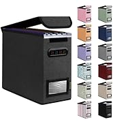 BALEINE File Organizer Box with Lid, Collapsible File Folder Organizer with Plastic Slide, Hangin...