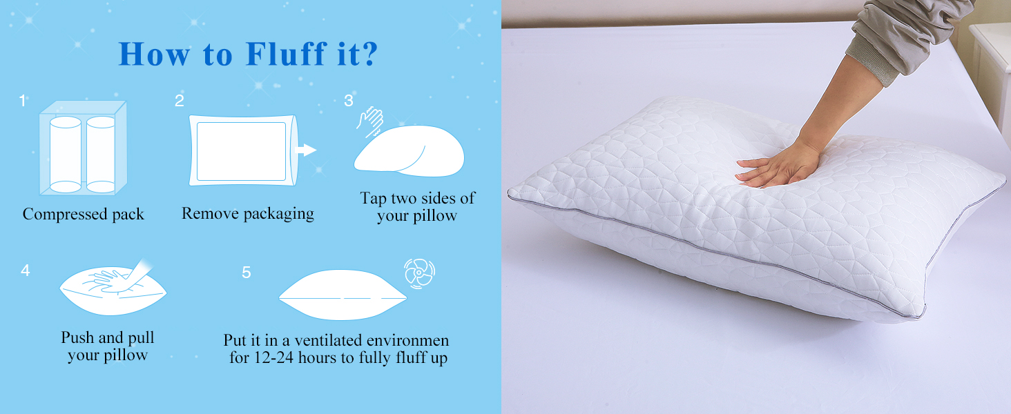 Fluffy pillow with premium loft – soft, bouncy, and cloud-soft support cozy sleep pillows