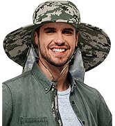Tirrinia Neck Flap Fishing Safari Cap for Men &amp; Women, Wide Brim Sun Hat for Outdoor Hiking, Camp...