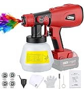 Cordless Paint Sprayer Compatible with Milwaukee M18 18 Lithium Battery,800lm HVLP Spray Paint Gu...