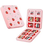 PAWDIARY Pink Switch 2 Game Card Case, Hardshell Compact Switch 2 Game Card Holder for 12 Slots N...