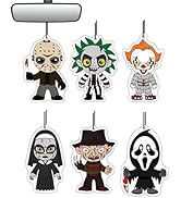 BOCACUE Car Air Freshener Hanging, 6Pcs Horror Figures Halloween Tree Decorations, Horror Movie G...