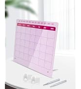 UCEC Pink Desk Calendar, 12"x10" Reusable Calendar to Do List with Stand and Pen Clip, Monthly Pl...