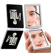 dcdcee Pocket Mirror, Small Travel Mirror with Magnification, Portable Double-Sided Magnifying Co...