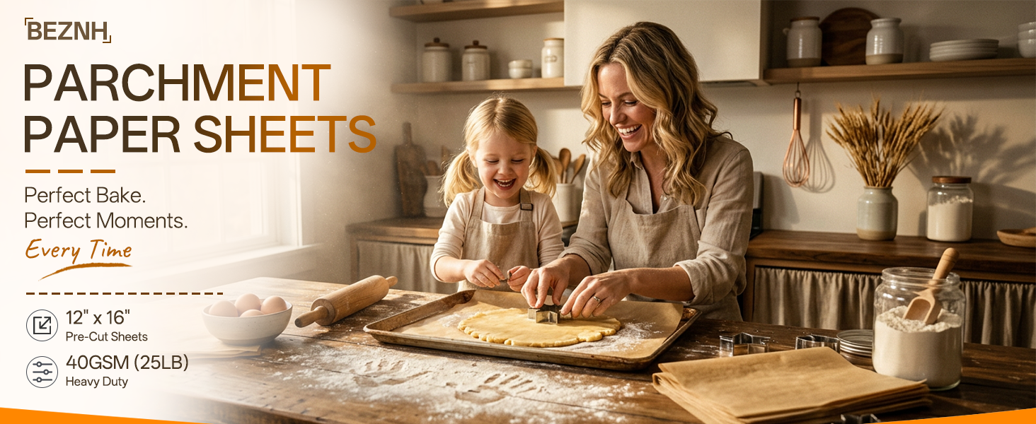 Parchment paper sheets for baking