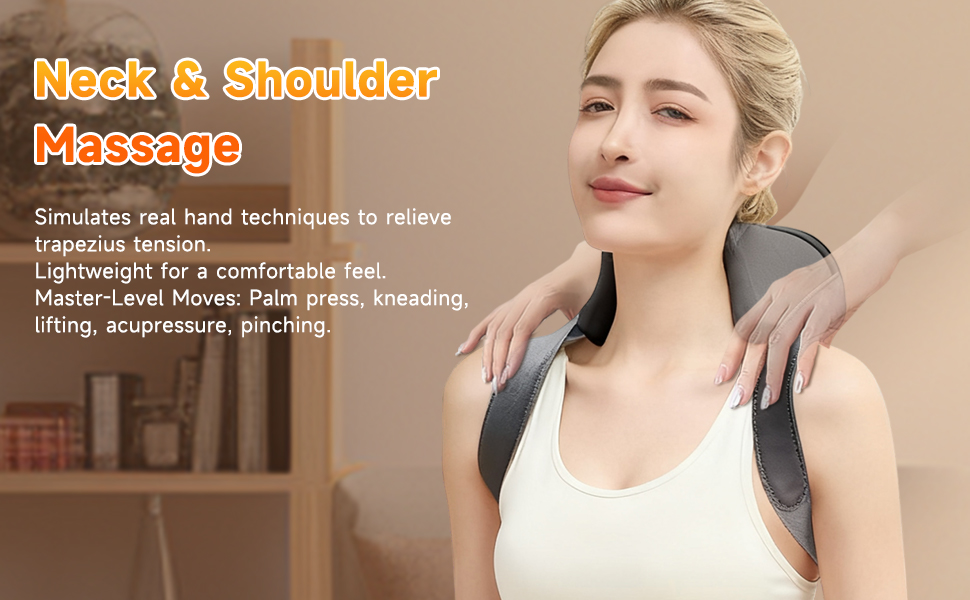Neck Massager with Heat – Portable Shiatsu Neck &amp;amp; Shoulder Massager,Deep Tissue Electric Massage