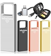 WesData 32GB USB 3.0 Flash Drive 4-Pack with USB-C Adapters, Metal Mini Design, 100MB/s Read Spee...