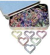 Heart Paper Clips, 100PCS Cute Love Heart Bookmark Clips, Gold Love Heart Shaped Paper Clips, Val...