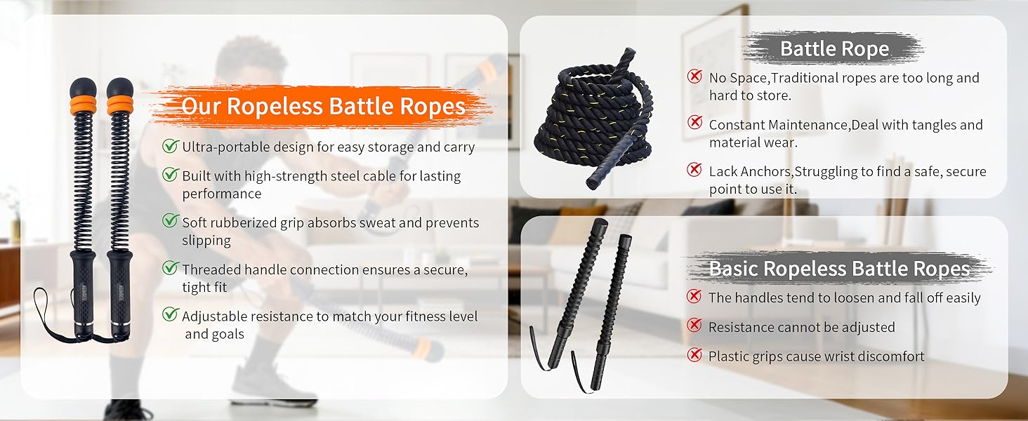 battle ropes ropeless