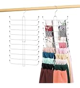OMHOMETY Scarf Hanger for Closet, 20 Large Capacity Scarf Organizer, Space Saving Scarf Holder Hi...