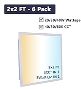 POPANU 2x2 LED Flat Panel Light - 6 Pack Drop Offer Ceiling Light 20W|30W|40W Adjustable, 110LM/W...